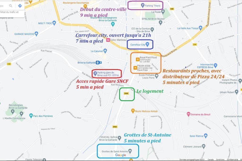 Logement A Brive Avec Terrasse Et Climatisation - Pres De La Gare Et Du Centre-Ville - Wifi Et Stationnement Gratuit Eksteriør bilde